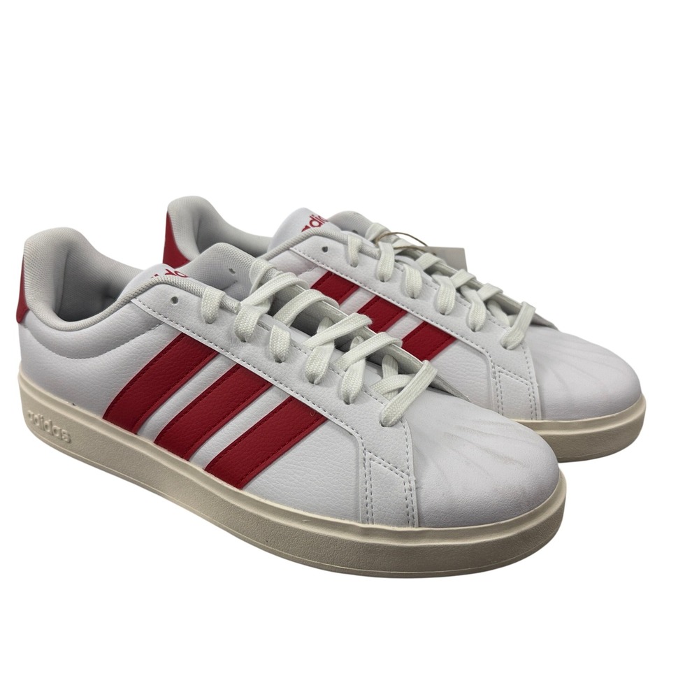 Adidas Streetcheck Sneakers Mens 9.5 White Red Streetwear JP8279 Low Top Shoes